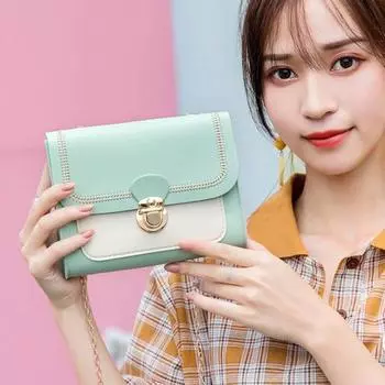 Женская сумка через плечо большой емкости с цепочкой из искусственной кожи с тонкой строчкой светло-серый