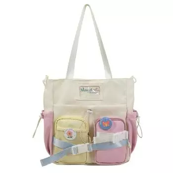 Женская сумка через плечо большой емкости Campus Student Class Crossbody Bag белый