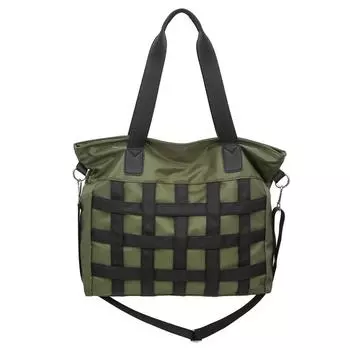 Женская сумка через плечо большой емкости, нейлоновая сумка-тоут, плетеная сумка, мужская дорожная сумка через плечо чёрный