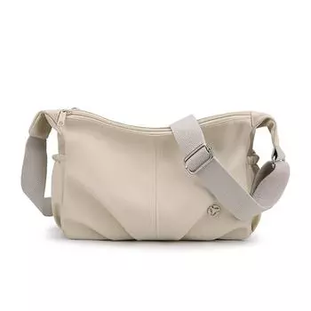 Женская сумка через плечо большой вместимости однотонная сумка для мамы среднего возраста бежевый