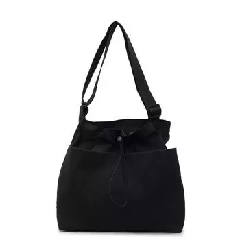 Женская сумка через плечо большой вместимости сумка-тоут студенческая сумка для занятий чёрный