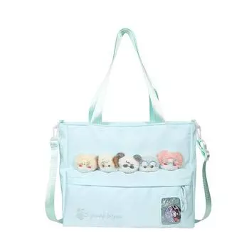 Женская сумка через плечо большой вместимости, студенческая сумка-тоут для занятий светло-зеленый