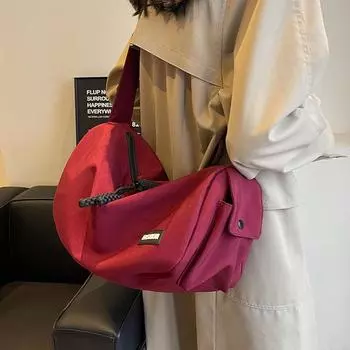 Женская сумка через плечо большой вместимости Женская сумка-подушка чёрный