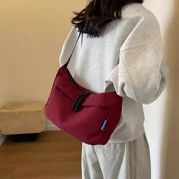 Женская сумка через плечо большой вместимости, однотонная сумка через плечо хаки