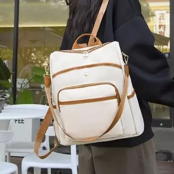 Женская сумка через плечо большой вместимости, оксфордский рюкзак чёрный