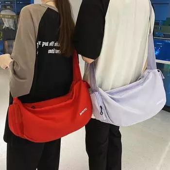 Женская сумка через плечо большой вместимости, однотонная мужская сумка через плечо, студенческая сумка бежевый