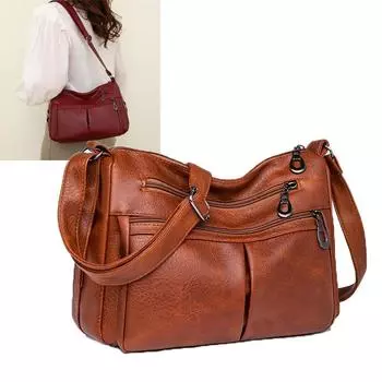 Женская сумка через плечо большой вместимости, минималистичная сумка через плечо с несколькими отделениями, женская сумка через плечо на одно плечо 28x10x22cm серый