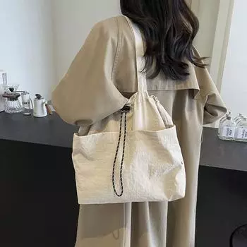 Женская сумка через плечо большой вместимости, легкая сумка-тоут для студентов и путешественников хаки