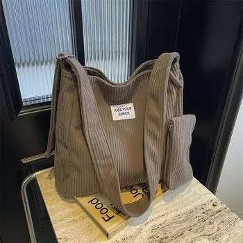 Женская сумка через плечо большой вместимости повседневная универсальная ретро сумка новая простая осенняя сумка через плечо