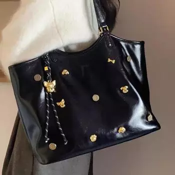 Женская сумка через плечо большой вместимости чёрный