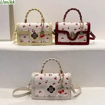 Женская сумка через плечо Cherry с регулируемым ремешком, сумка через плечо Sweet Cherry, универсальная модная сумка-тоут, женская повседневная сумка для поездок на работу жёлтый