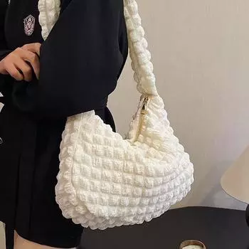 Женская сумка через плечо Cloud Bubbles из мягкого нейлона, большая вместительная сумка, повседневная сумка-шоппер 35x10x26cm белый