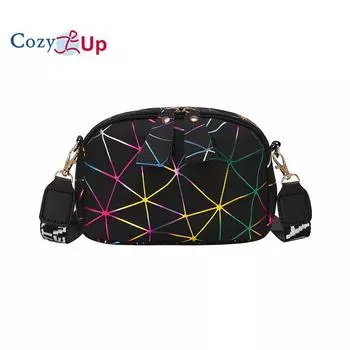 Женская сумка через плечо Cozy Up с принтом на широком плечевом ремне 16x10.5x5cm красный