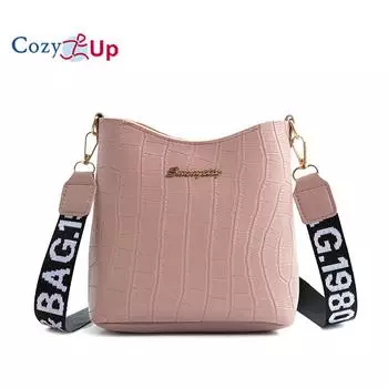 Женская сумка через плечо Cozy Up, сумка-ведро с узором через плечо 18.5x17x7cm белый