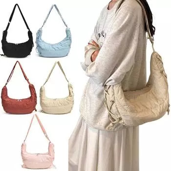 Женская сумка через плечо Crescent с регулируемым ремешком, большая вместимость, дорожная сумка для улицы чёрный