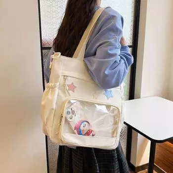 Женская сумка через плечо цвета конфет, нейлоновая, со звездой, аниме, с ручкой, универсальная, для девушек и студентов, сумка через плечо