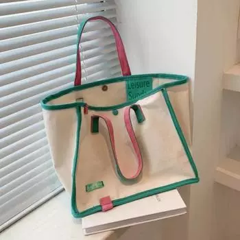 Женская сумка через плечо Цветная холщовая сумка Сумка Art Canvas Mom Bag Кошельки и сумки зелёный