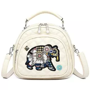 Женская сумка через плечо, диагональная сумка, маленькая, в этническом стиле, слон, заклепочный рюкзак