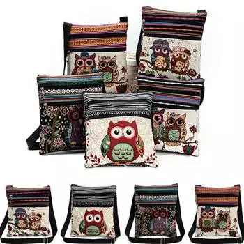 Женская сумка через плечо для девочек, сумка через плечо, парусиновая сумка с совой Style 4