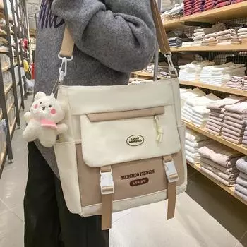 Женская сумка через плечо для колледжа, студенческая сумка для занятий, сумка через плечо большой емкости