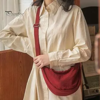 Женская сумка через плечо для путешествий и поездок на работу, однотонная сумка через плечо в форме пельменя с регулируемым плечевым ремнем, водонепроницаемая износостойкая молния оранжевый