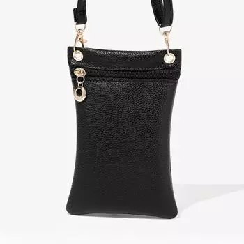 Женская сумка через плечо для телефона из искусственной кожи с узором личи, длинный плечевой ремень, сумка на одно плечо, персонализированный модный кошелек и сумочка