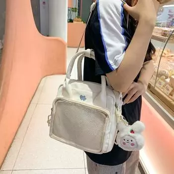 Женская сумка через плечо для учебы, сумка через плечо для девочек, маленькая квадратная сумка, прозрачная сумка для мобильного телефона синий