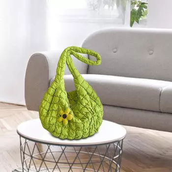 Женская сумка через плечо Hobo Handbag Большая вместимость Totes Застежка-молния Легкая сумка-тоут для работы NO Flower Charm