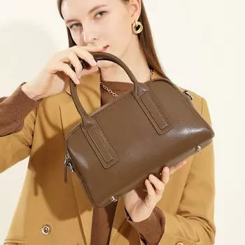 «Женская сумка через плечо и через плечо из натуральной кожи в стиле ретро — высококачественная текстура для осени/зимы 2024 года» 24*8.5*15 чёрный