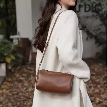 Женская сумка через плечо и подмышку из натуральной кожи Baidi - элегантная сумка-мессенджер из коровьей кожи и подушка для поездок на работу Mocha Brown