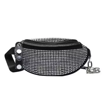 Женская сумка через плечо Ins Chest Bags Женская мода Diamond Fanny Pack Crystal Women Waistpack Crossbody Bags