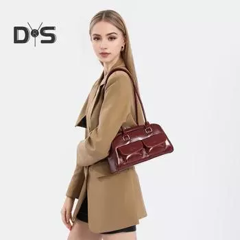 Женская сумка через плечо из гладкой искусственной кожи с застежкой-молнией, сумка под мышкой, водонепроницаемая, однотонная, многоцелевая сумка на все случаи жизни вино красного