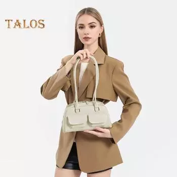 Женская сумка через плечо из гладкой искусственной кожи с застежкой-молнией, сумка под мышкой, водонепроницаемая, однотонная, многоцелевая сумка на все случаи жизни вино красного