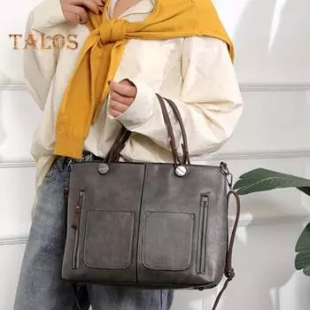 Женская сумка через плечо из гладкой водонепроницаемой искусственной кожи в винтажном стиле с несколькими карманами, съемными регулируемыми ремнями, гладкой молнией, прочной строчкой, сумка для работы розовый