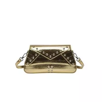 Женская сумка через плечо из искусственной кожи с пряжкой, прошитой строчкой, заклепками, однотонная сумка через плечо со всеми молниями, модные сумки