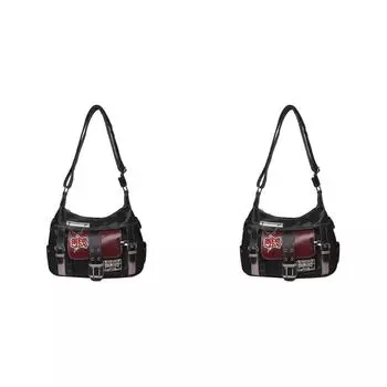 Женская сумка через плечо из искусственной кожи в стиле панк Y2K, кошелек-клатч на молнии, сумка-хобо для путешествий