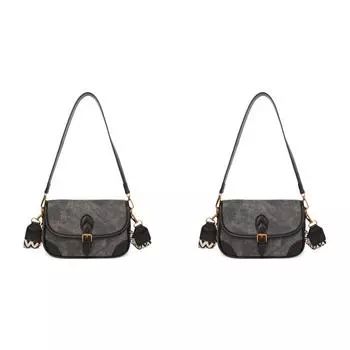 Женская сумка через плечо из искусственной кожи Chic Hobo Bag Patchwork Vintage Sling Bag (черный)