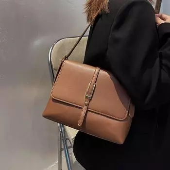 Женская сумка через плечо из искусственной кожи в стиле ретро, новая осенне-зимняя сумка с магнитной застежкой-молнией, мягкая кожаная сумка через подмышки, модная сумка для поездок на работу