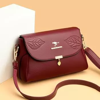 Женская сумка через плечо из искусственной кожи, однотонная сумка через плечо, роскошная сумка через плечо с клапаном