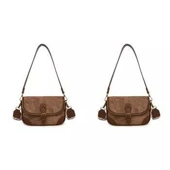 Женская сумка через плечо из искусственной кожи Chic Hobo Bag Patchwork Vintage Sling Bag (коричневый) *