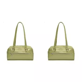 Женская сумка через плечо из искусственной кожи, шикарная сумка-хобо, однотонная гладкая вечерняя сумка (зеленый)