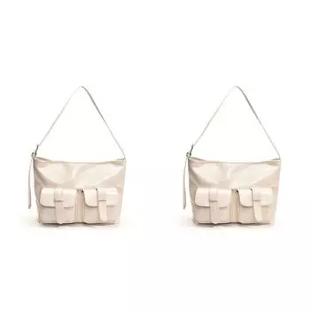 Женская сумка через плечо из искусственной кожи с множеством карманов для путешествий(белый)