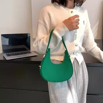 Женская сумка через плечо из искусственной кожи, большая вместимость, однотонная, повседневная, на молнии оранжевый