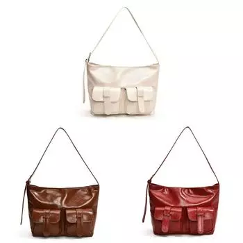 Женская сумка через плечо из искусственной кожи с множеством карманов для путешествий(белый)