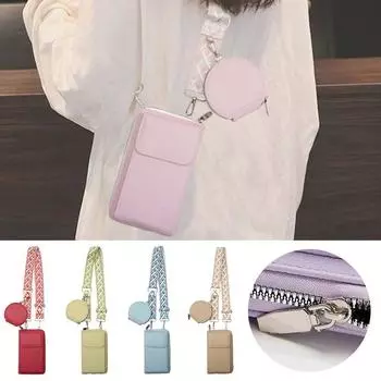 Женская сумка через плечо из искусственной кожи, роскошная сумка для мобильного телефона, модная сумка через плечо, маленькая визитница
