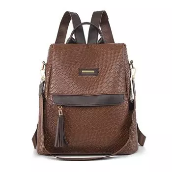 Женская сумка через плечо из искусственной кожи, ретро-рюкзак, большая вместимость, дорожный рюкзак с защитой от кражи белый