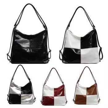 Женская сумка через плечо из искусственной кожи в клетку в стиле ретро, сумка через плечо, сумка через подмышку белый