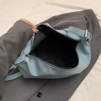 Женская сумка через плечо из искусственной кожи, большая простая сумка-мессенджер для путешествий на открытом воздухе (синий)