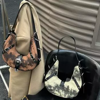 Женская сумка через плечо из искусственной кожи, повседневная, ретро-мода, однотонная