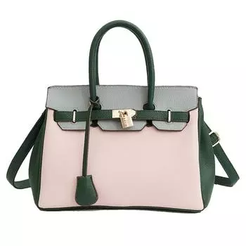 Женская сумка через плечо из искусственной кожи большой емкости, цветная стильная сумка-мессенджер, розовый, один размер One Size розовый